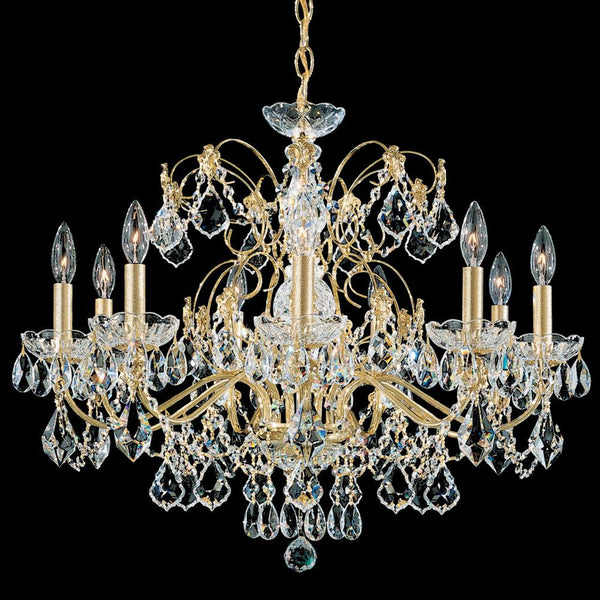 Chandelier, 9-Light, Etruscan Gold, Clear Heritage Crystal, 26"W (1709-23 1HPVG3)