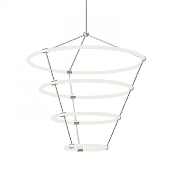 Chandelier, 4-Tier, LED, Chrome, Frosted Acrylic Diffuser, 33"W (CH99433-CH 48N18)