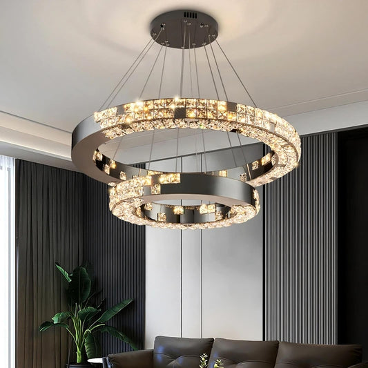 Bacci 2-Tier Crystal Chandelier Light