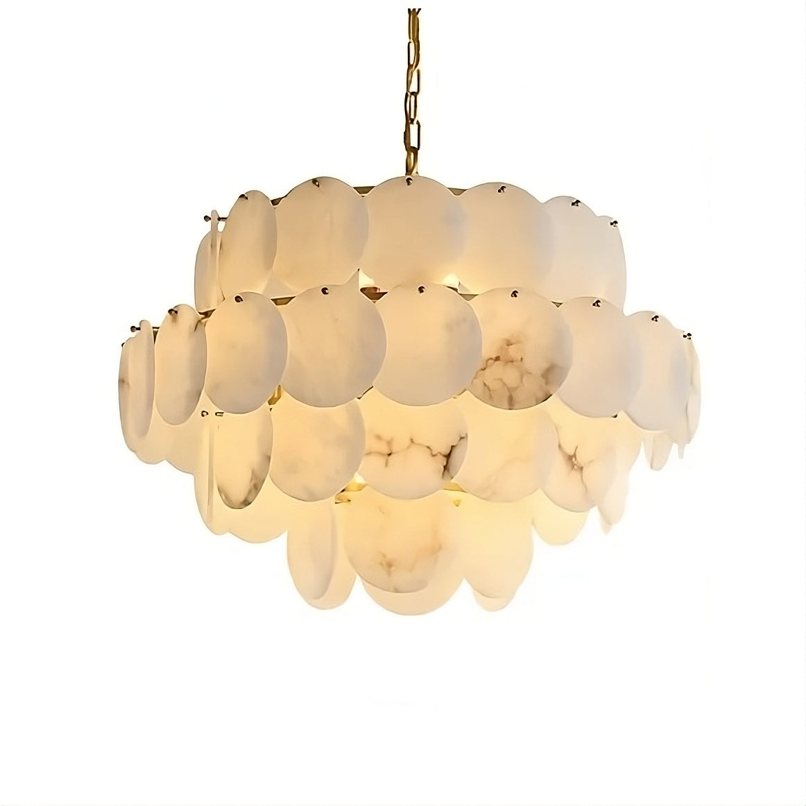 Moonshade Natural Marble Modern Chandelier