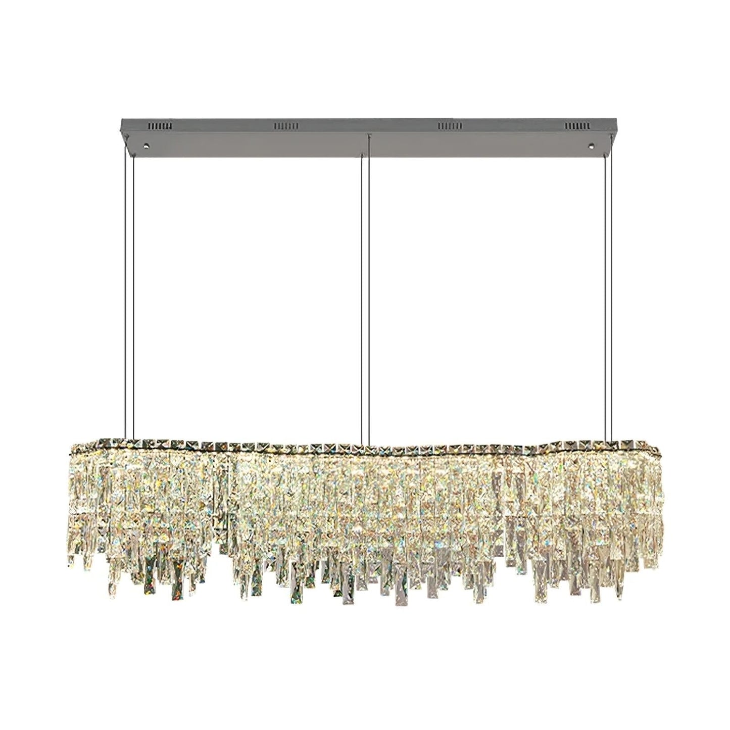 Bacci Crystal Modern Dining Room Light Fixture 47"