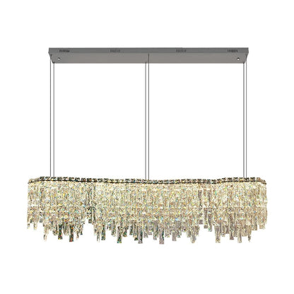 Bacci Crystal Modern Dining Room Light Fixture 47"