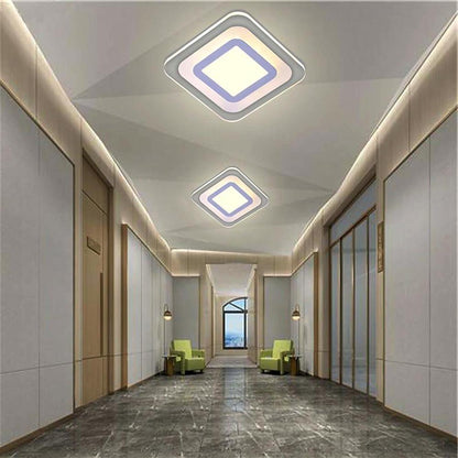 Flat Flush Mount Ceiling Fixture Light with 1 Ambient LED Light Bulb