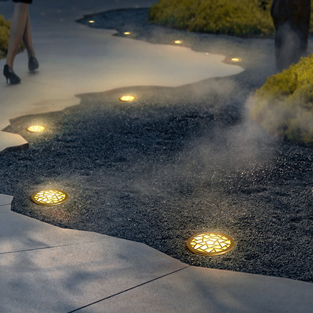 Classical Pattern Waterproof LED Embedded Ground Lights for Outdoor Garden Steps