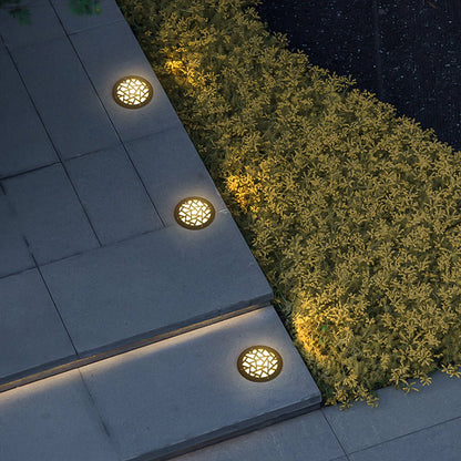 Classical Pattern Waterproof LED Embedded Ground Lights for Outdoor Garden Steps