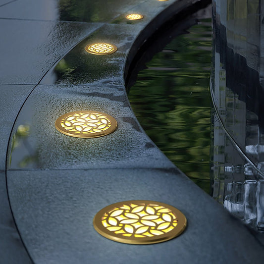 Classical Pattern Waterproof LED Embedded Ground Lights for Outdoor Garden Steps