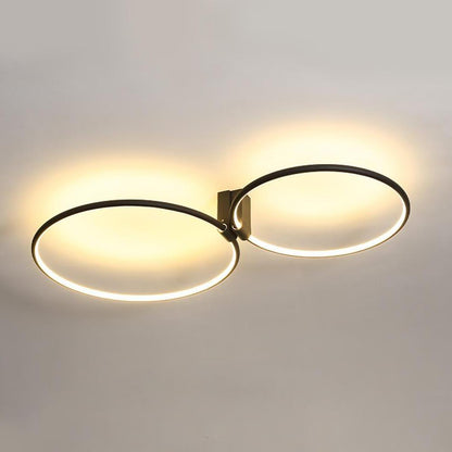 2 Circle Metal Abstract LED Flush Mount Ceiling Light for Bedroom