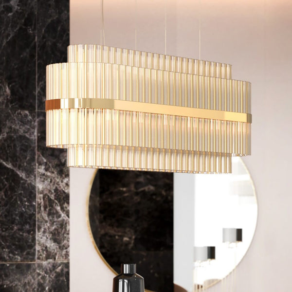 Contemporary Tiered Oval Chandelier