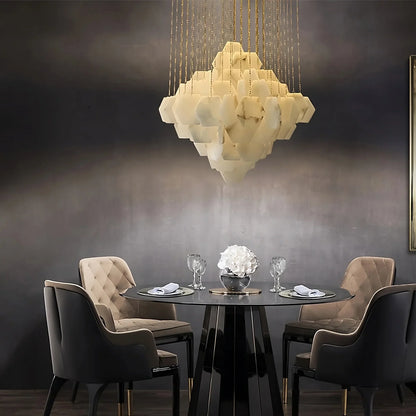 Moonshade Natural Marble Modern Chandelier