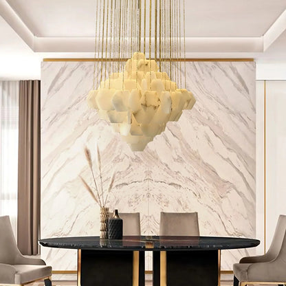 Moonshade Natural Marble Modern Chandelier