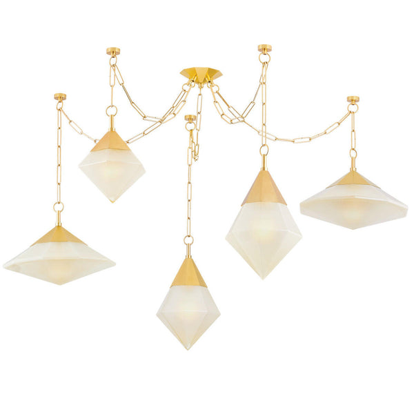 Chandelier, 5-Light, Brass, 58.5"W (383-59-VPB CZ7L)