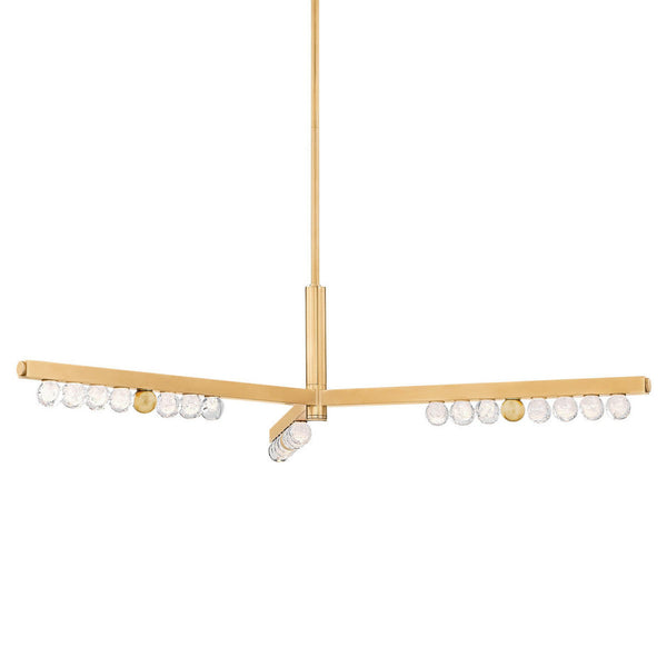 Chandelier, 3-Light, LED, Brass, 50.5"W (382-50-VB CZ7E)