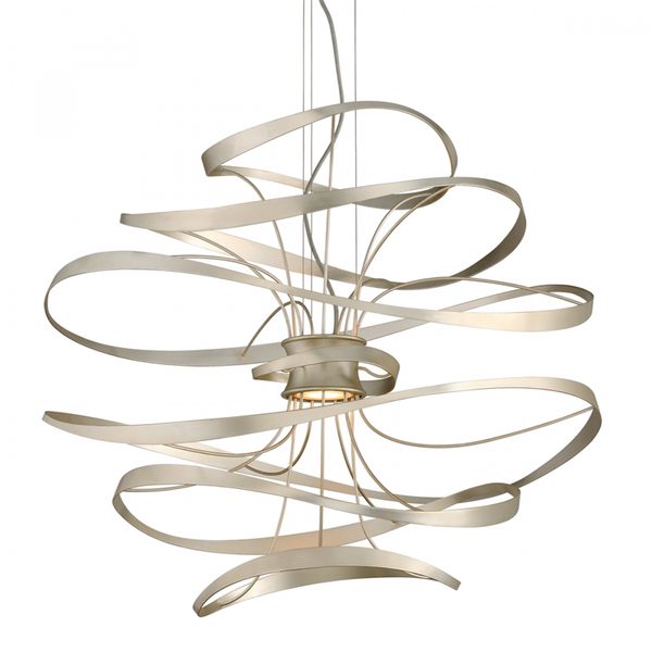 Chandelier, 2-Light, LED, Silver, Stainless Steel, 34"W (213-43-SL/SS CY8Q)