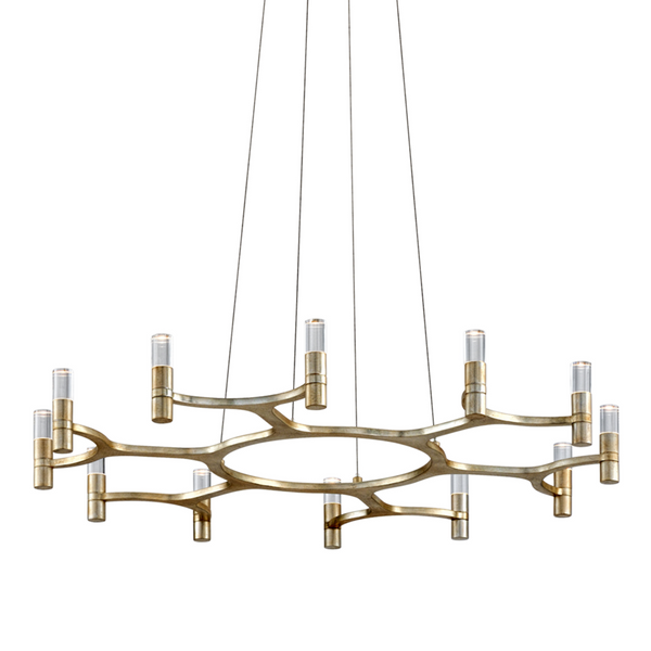 Chandelier, 12-Light, Silver, 38"W (258-012-WSL CZ8C)