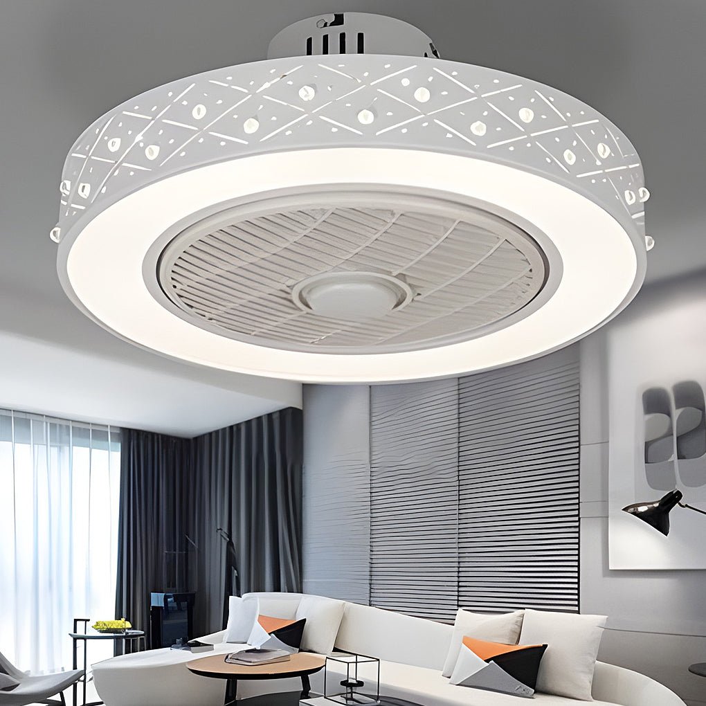 Creative Bladeless Ceiling Fans Light Ceiling Fans with Chandelier Ceiling Fan Lamp