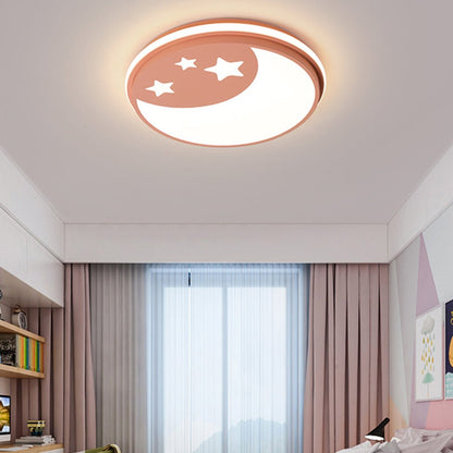 Creative Circular Cartoon Pattern LED Ceiling Lamp for Children's Room