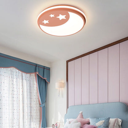 Creative Circular Cartoon Pattern LED Ceiling Lamp for Children's Room