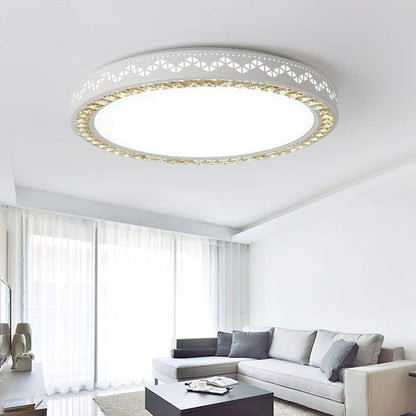 Circular Geometric Pattern LED White Modern Ceiling Light Flush Mount Lighting