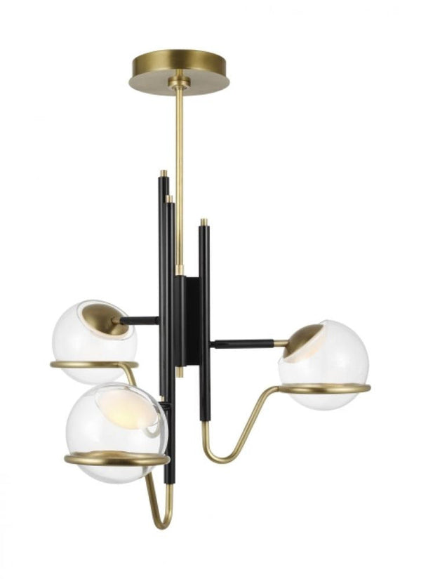 Medium Pendant, 3-Light, LED, Glossy Black/Natural Brass, 26.4"W (700TDCRBY3BNB-LED927 70PGEKF)