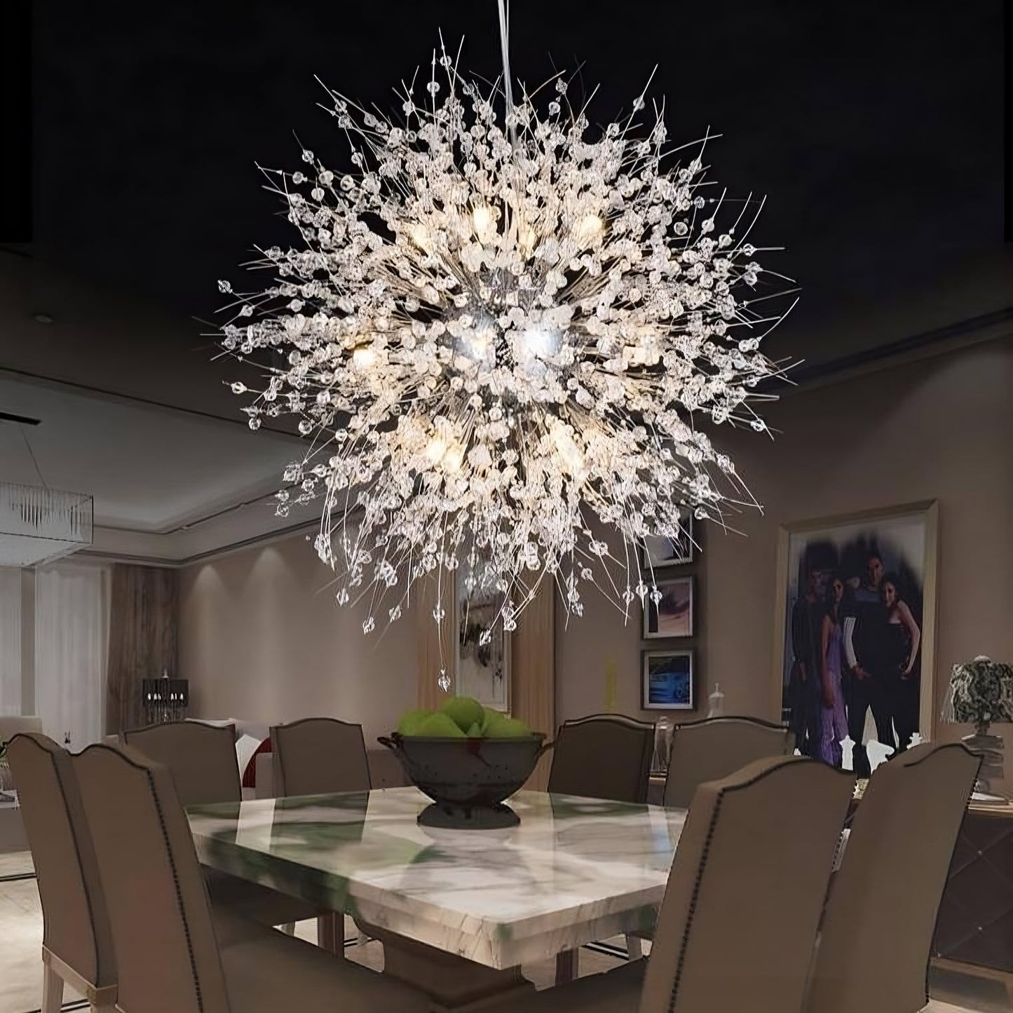 El Sol Crystal Dandelion Lighting Fixture