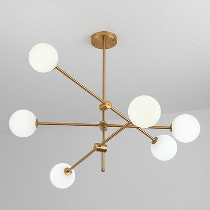 Geometrical Gold Sputnik Chandelier Globe Chandelier 6 Bulbs