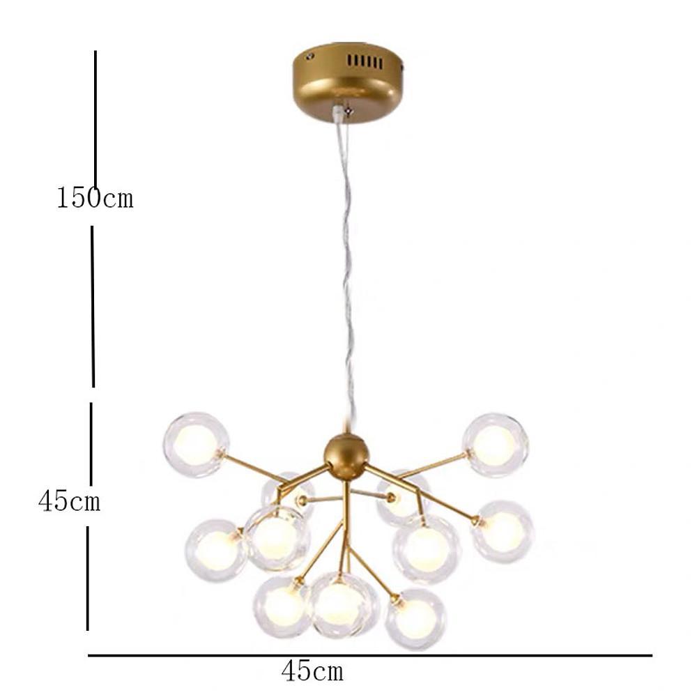 Sputnik Cluster Chandelier Light Metal Glass LED Chandelier 12 Bulbs