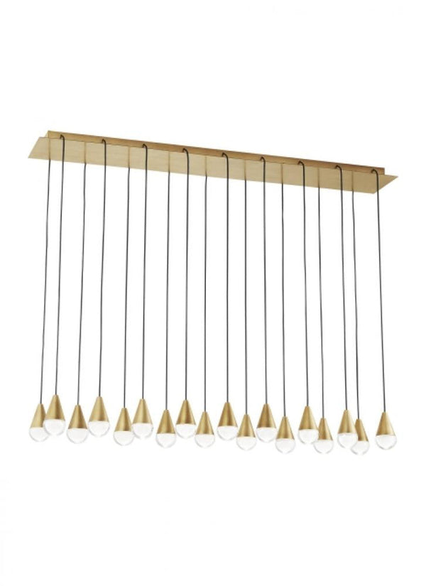 Chandelier, 18-Light, LED, Natural Brass, 11"W (700TRSPCPA18TNB-LED930120 70PGDHZ)