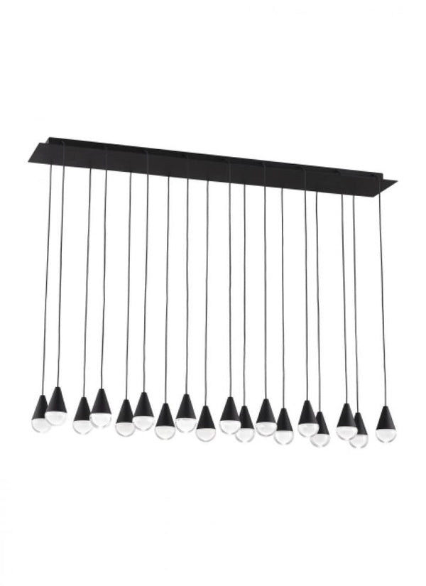 Chandelier, 18-Light, LED, Nightshade Black, 44.6"L (700TRSPCPA18TB-LED930120 70PGDHX)