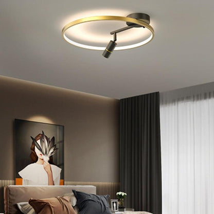 LED Circle Spotlight Modernist Single Dimmable Flush Mount Ceiling Light for Bedroom