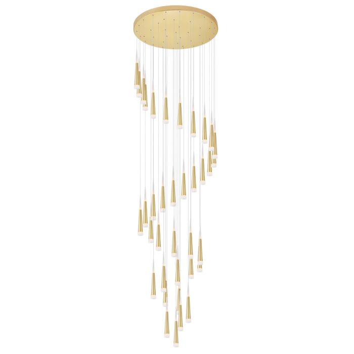 CWI Lighting Andes LED Multi Light Pendant with Satin Gold Finish