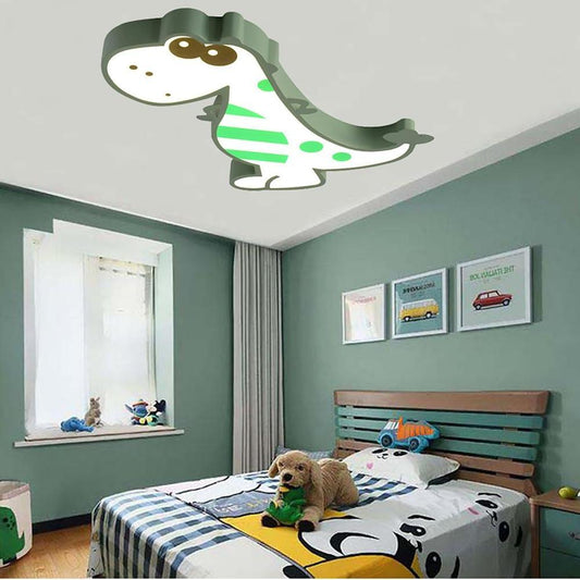 Cartoon Dinosaur Design LED Dimmable Nordic Flush Mount Ceiling Lights