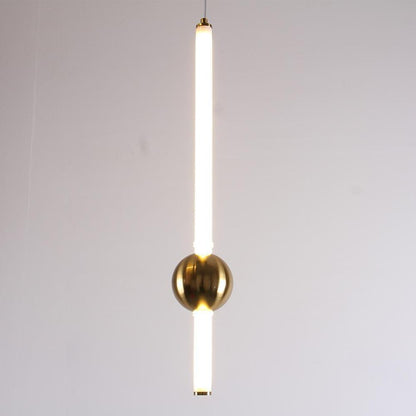 1 Light Metal Glass Pendant Lighting Minimalism Linear Round Ceiling Light