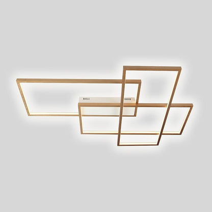 Overlapping Rectangles Aluminum Geometric Style Flush Mount Lighting LED Ceiling Light