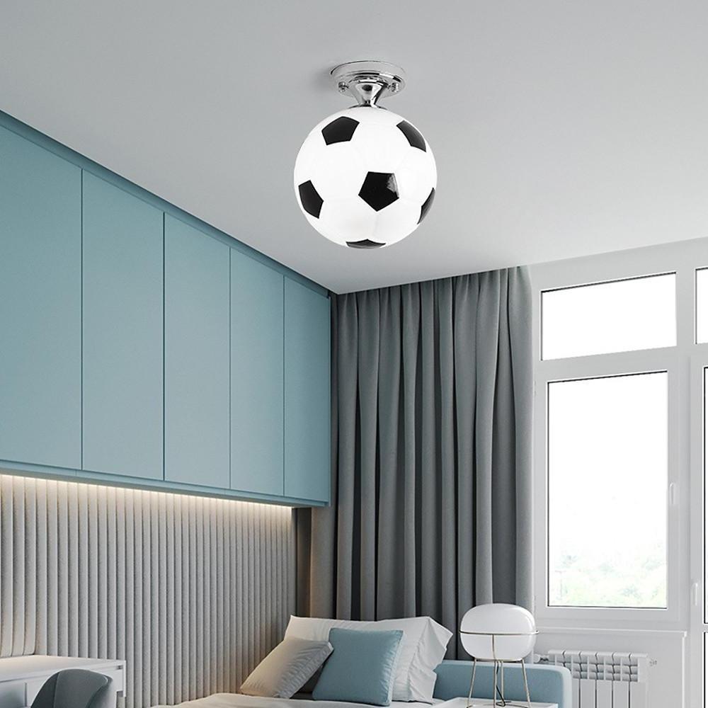 LED Football Globe Modern Novelty Flush Mount Ceiling Light for Baby Kids Bedroom