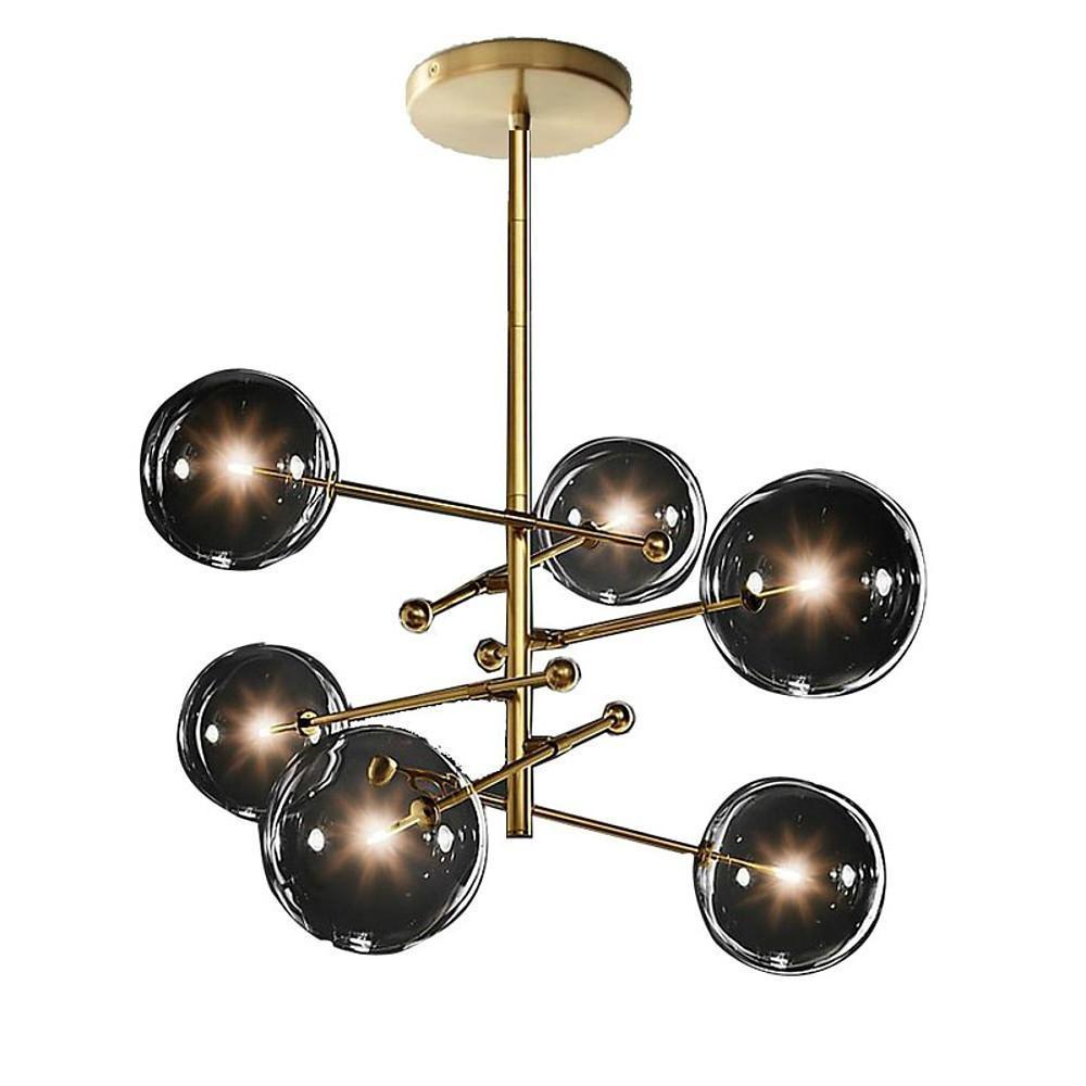 Geometrical Globe Chandelier Lamp Metal Glass Kitchen Dining Room Ceiling Light