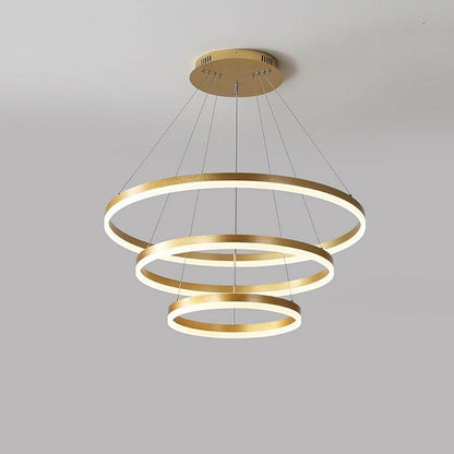 3 Circle Graduated Bedroom Pendant Lights Remote Control Pendant Lighting