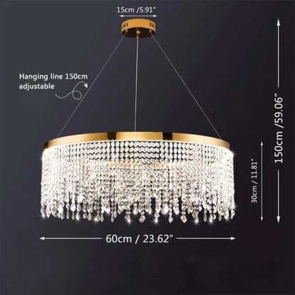 Adena Crystal Modern Ring Chandelier