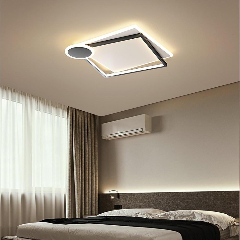 Squares Circle Metal Offset Flush Mount Light LED Bedroom Ceiling Lights