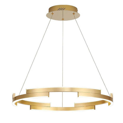 Interlocking Round Gold Chandelier for Living Room