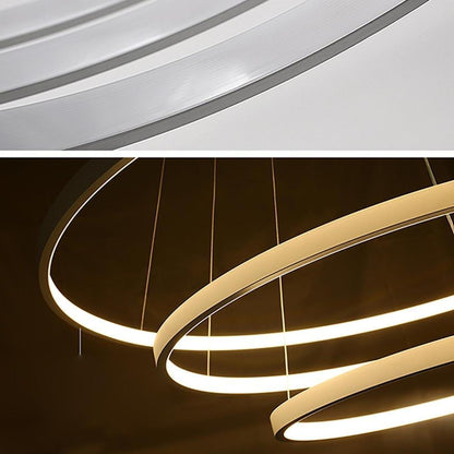 3 Ring Intterweaved Circle Design Pendant Lighting Aluminum Acrylic LED Ceiling Light