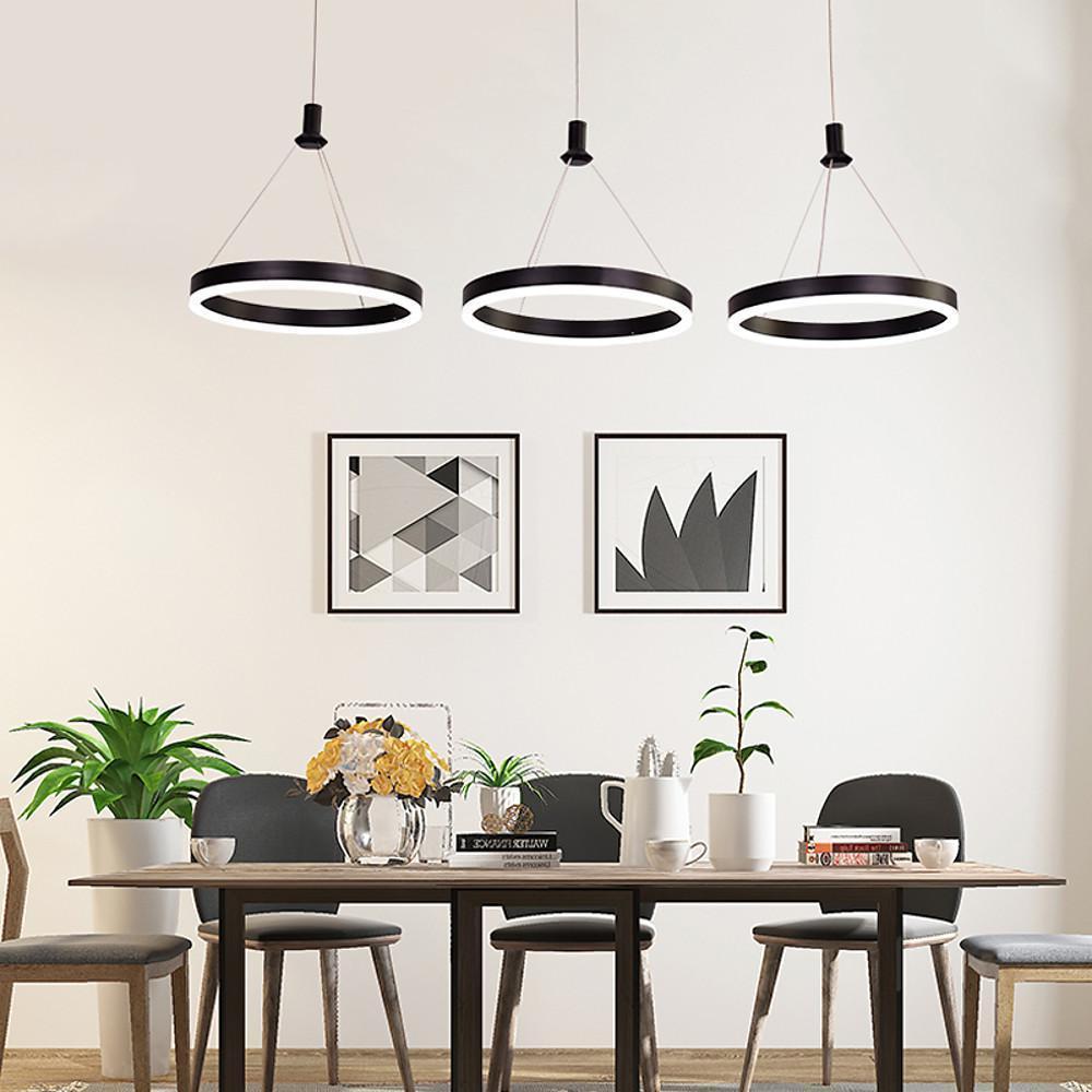 3-ring Dimmable LED Modern Chandeliers Pendant Light Hanging Lamp