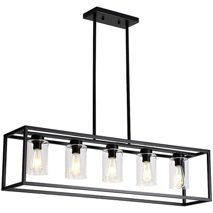 Box Lanterns Rectangular Chandelier Industrial Foyer Chandelier Dining Room Chandelier