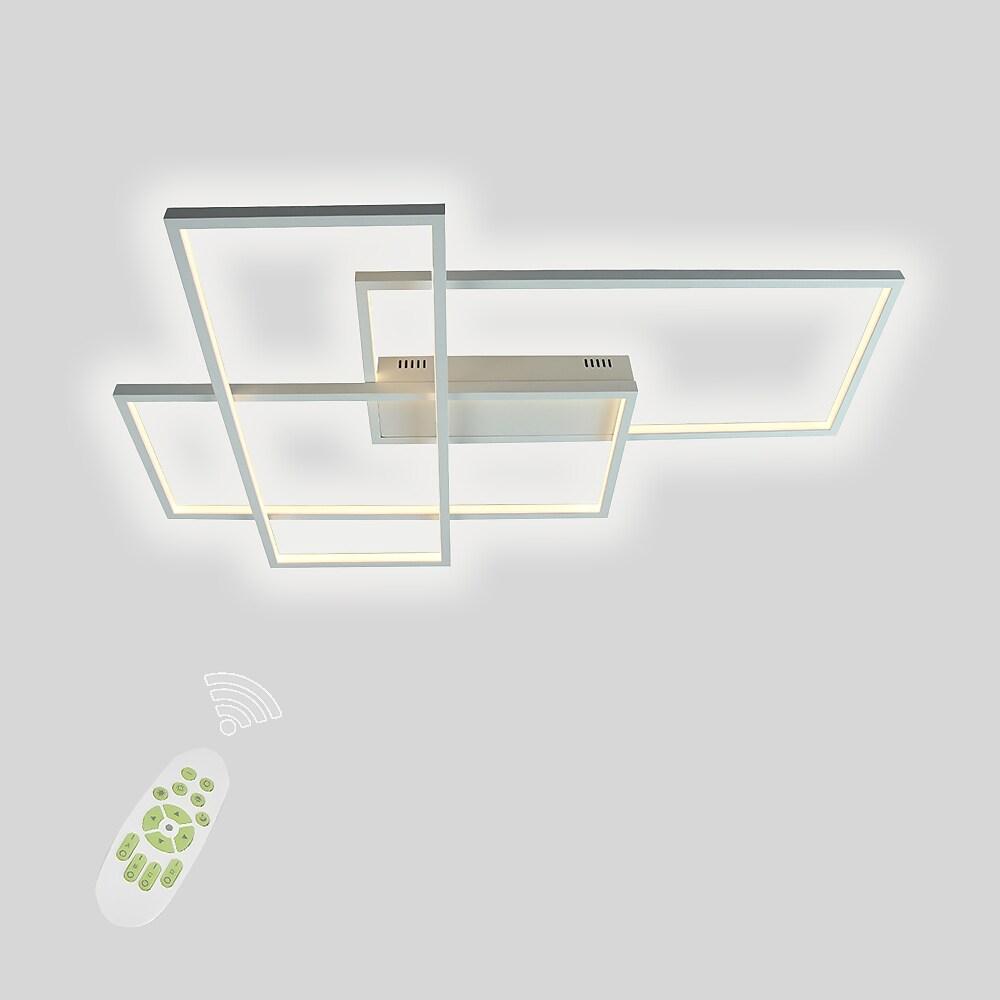 Overlapping Rectangles Aluminum Geometric Style Flush Mount Lighting LED Ceiling Light