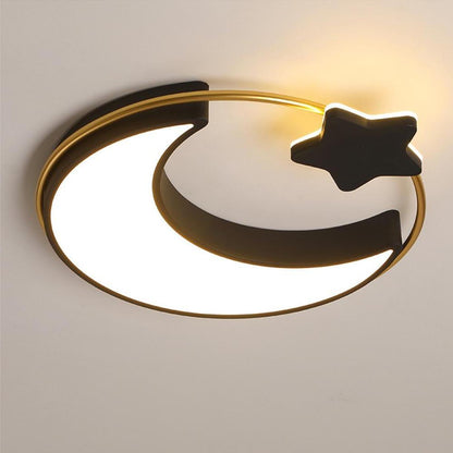 Moon and Star Dimmable Flush Mount LED Light Baby Kids Bedroom Ceiling Lights