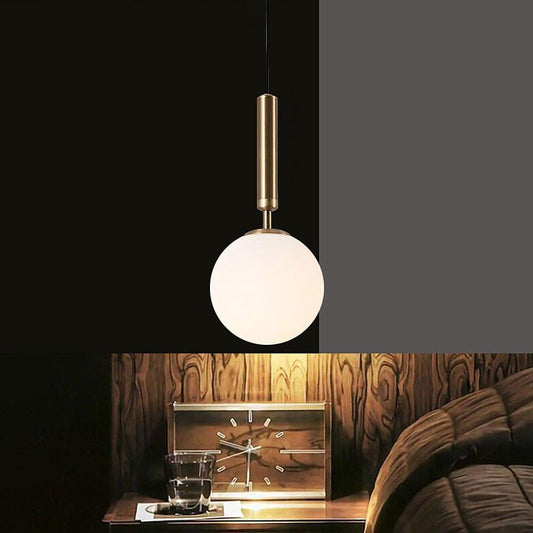 Globe Shaped Electroplated Glass Metal LED Artistic Pendant Lights