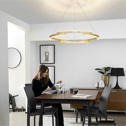 Geometrical Circular LED Modern Chandeliers Kitchen Island Lighting