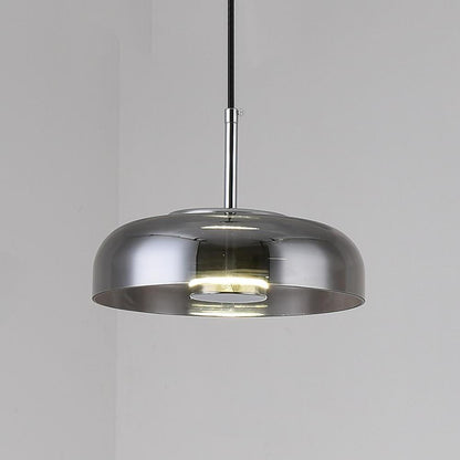 Circular Electroplated Metal Glass LED Modern Pendant Light Hanging Lamp