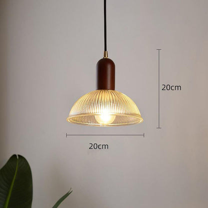 Country Glass Bamboo Wood Pendant Lighting Bowl Vintage Pendant Lighting