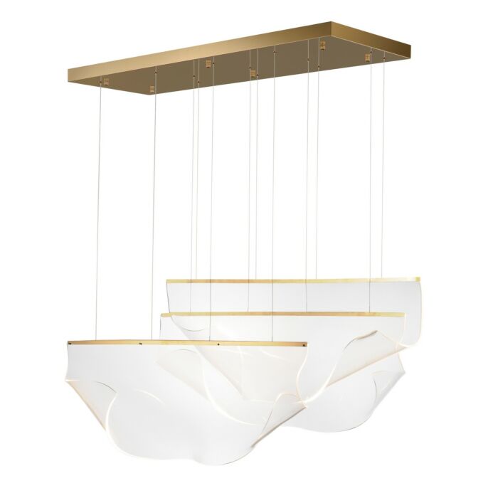 Rinkle 3-Light LED Pendant in French Gold