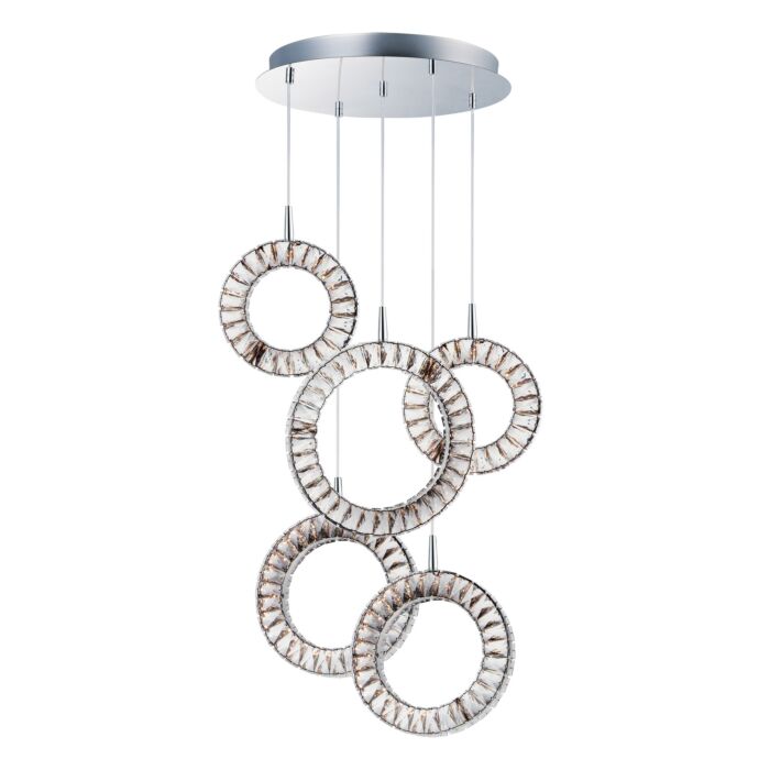 Charm 5-Light LED Pendant in Polished Chrome